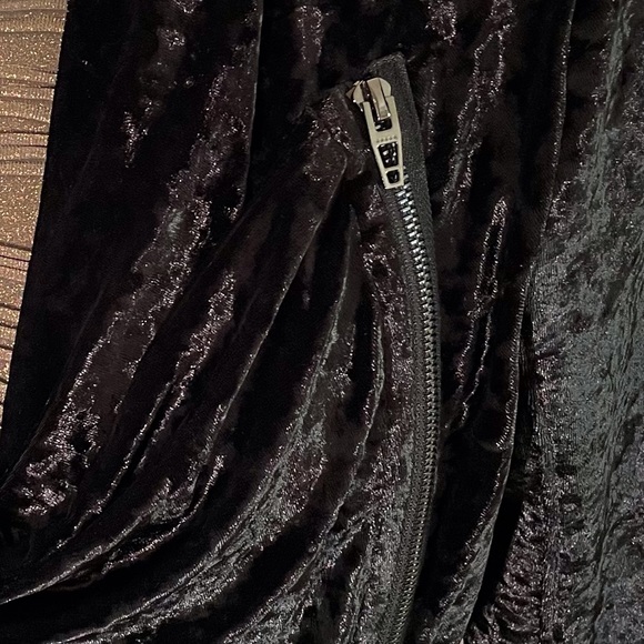 BlankNYC Lux Black Faux Fur Velvet Zip Jacket Shawl Collar Like Seal 🦭 Skin - Picture 5 of 11